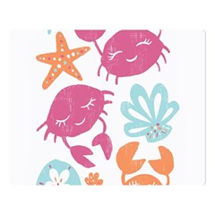 Animals Sea Flower Tropical Crab Double Sided Flano Blanket (large)  by Mariart