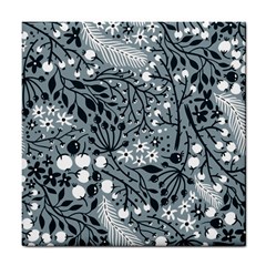 Abstract Floral Pattern Grey Tile Coasters by Mariart