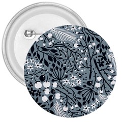 Abstract Floral Pattern Grey 3  Buttons