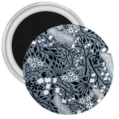 Abstract Floral Pattern Grey 3  Magnets