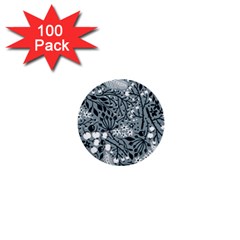 Abstract Floral Pattern Grey 1  Mini Buttons (100 Pack) 