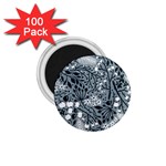 Abstract Floral Pattern Grey 1.75  Magnets (100 pack)  Front