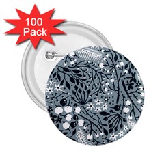 Abstract Floral Pattern Grey 2 25  Buttons (100 Pack) 