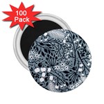 Abstract Floral Pattern Grey 2.25  Magnets (100 pack)  Front