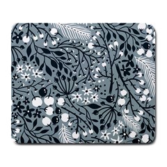 Abstract Floral Pattern Grey Large Mousepads by Mariart