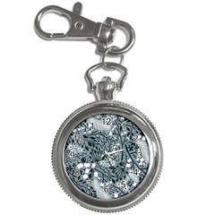 Abstract Floral Pattern Grey Key Chain Watches