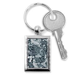 Abstract Floral Pattern Grey Key Chains (rectangle) 