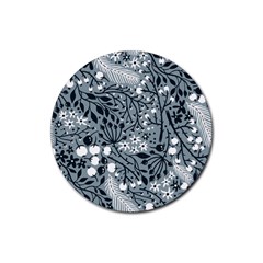 Abstract Floral Pattern Grey Rubber Coaster (round)  by Mariart