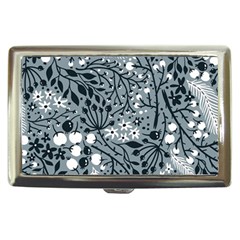 Abstract Floral Pattern Grey Cigarette Money Cases