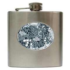 Abstract Floral Pattern Grey Hip Flask (6 Oz)