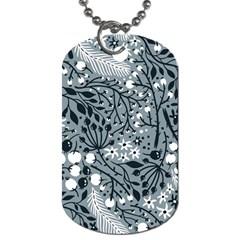 Abstract Floral Pattern Grey Dog Tag (two Sides) by Mariart