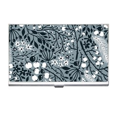 Abstract Floral Pattern Grey Business Card Holders by Mariart