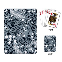 Abstract Floral Pattern Grey Playing Card by Mariart