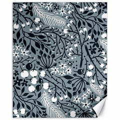 Abstract Floral Pattern Grey Canvas 16  X 20   by Mariart