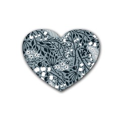 Abstract Floral Pattern Grey Heart Coaster (4 Pack)  by Mariart