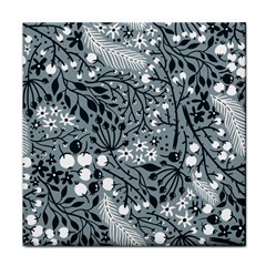 Abstract Floral Pattern Grey Face Towel by Mariart