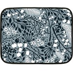 Abstract Floral Pattern Grey Double Sided Fleece Blanket (Mini)  35 x27  Blanket Front