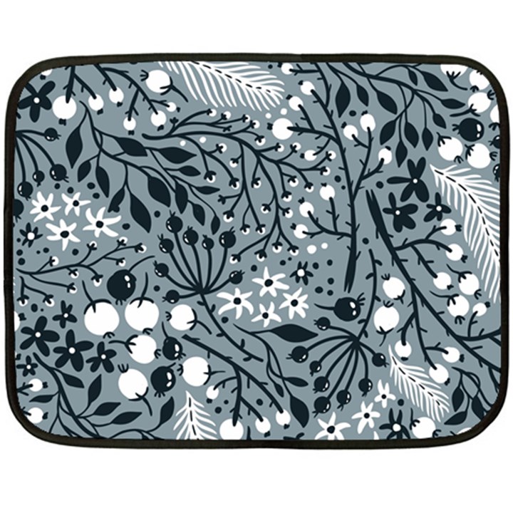 Abstract Floral Pattern Grey Double Sided Fleece Blanket (Mini) 