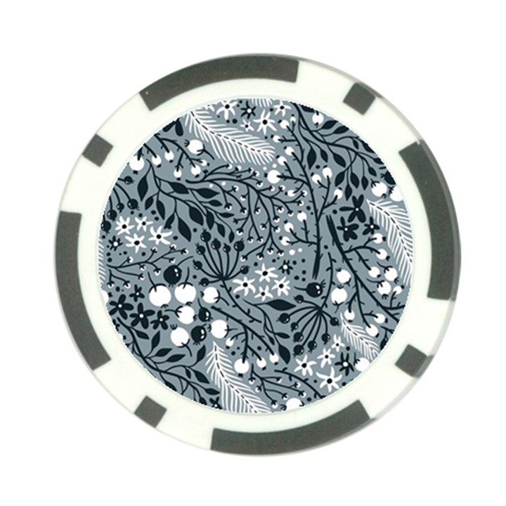 Abstract Floral Pattern Grey Poker Chip Card Guard (10 pack)