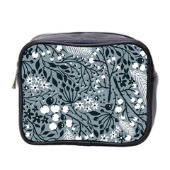 Abstract Floral Pattern Grey Mini Toiletries Bag 2-side by Mariart