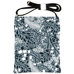 Abstract Floral Pattern Grey Shoulder Sling Bags