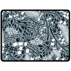 Abstract Floral Pattern Grey Fleece Blanket (large)  by Mariart