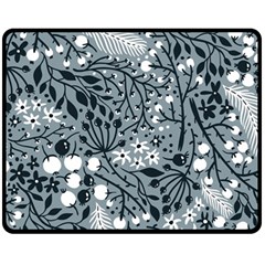 Abstract Floral Pattern Grey Fleece Blanket (medium)  by Mariart