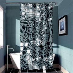 Abstract Floral Pattern Grey Shower Curtain 36  X 72  (stall)  by Mariart