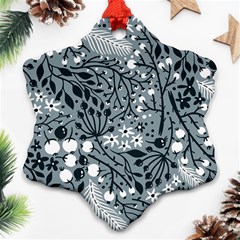 Abstract Floral Pattern Grey Ornament (snowflake)