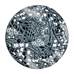 Abstract Floral Pattern Grey Round Filigree Ornament (two Sides) by Mariart