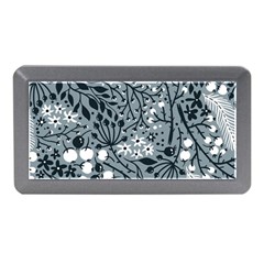 Abstract Floral Pattern Grey Memory Card Reader (mini)