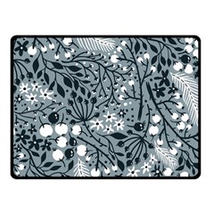 Abstract Floral Pattern Grey Double Sided Fleece Blanket (small) 