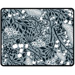 Abstract Floral Pattern Grey Double Sided Fleece Blanket (Medium)  58.8 x47.4  Blanket Front