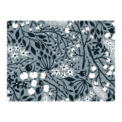 Abstract Floral Pattern Grey Double Sided Flano Blanket (mini) 