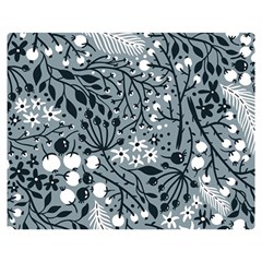 Abstract Floral Pattern Grey Double Sided Flano Blanket (medium) 