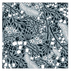 Abstract Floral Pattern Grey Large Satin Scarf (square)