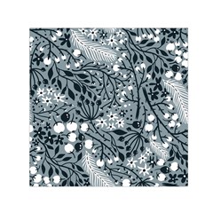 Abstract Floral Pattern Grey Small Satin Scarf (square)