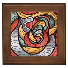 Beautiful Pattern Background Wave Chevron Waves Line Rainbow Art Framed Tiles by Mariart