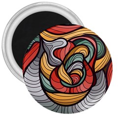 Beautiful Pattern Background Wave Chevron Waves Line Rainbow Art 3  Magnets