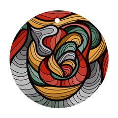 Beautiful Pattern Background Wave Chevron Waves Line Rainbow Art Ornament (round) by Mariart