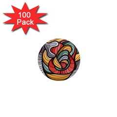 Beautiful Pattern Background Wave Chevron Waves Line Rainbow Art 1  Mini Magnets (100 Pack) 