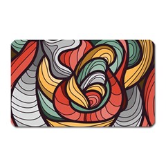 Beautiful Pattern Background Wave Chevron Waves Line Rainbow Art Magnet (rectangular) by Mariart