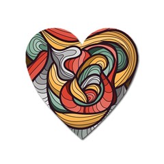 Beautiful Pattern Background Wave Chevron Waves Line Rainbow Art Heart Magnet by Mariart