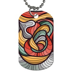 Beautiful Pattern Background Wave Chevron Waves Line Rainbow Art Dog Tag (one Side) by Mariart