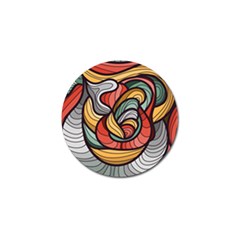 Beautiful Pattern Background Wave Chevron Waves Line Rainbow Art Golf Ball Marker by Mariart