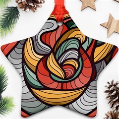 Beautiful Pattern Background Wave Chevron Waves Line Rainbow Art Star Ornament (two Sides)