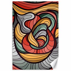 Beautiful Pattern Background Wave Chevron Waves Line Rainbow Art Canvas 24  X 36 