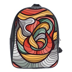 Beautiful Pattern Background Wave Chevron Waves Line Rainbow Art School Bag (large)