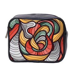 Beautiful Pattern Background Wave Chevron Waves Line Rainbow Art Mini Toiletries Bag 2-side by Mariart