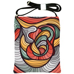 Beautiful Pattern Background Wave Chevron Waves Line Rainbow Art Shoulder Sling Bags by Mariart